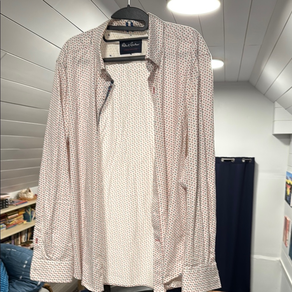 Robert Graham Button Down Triangle Print Size XXL Tailored Fit